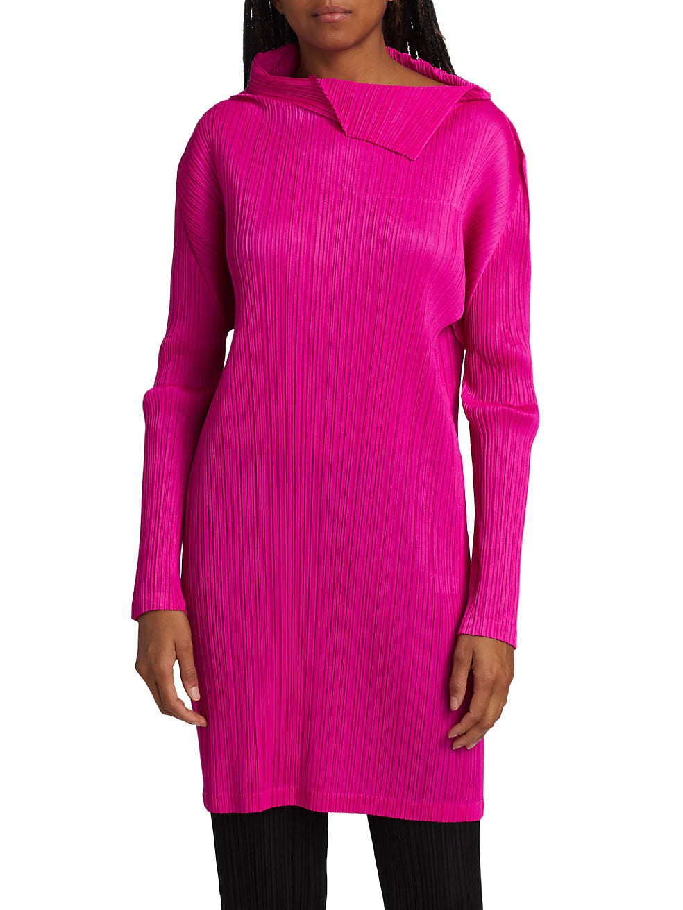 Monthly Colors December Tunic Dress Neon Pink – Betsy Jenney