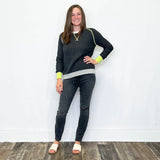 Charcoal Cover Stitch Sweater