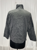 Pinstripe Crinkle Assymetrical Cropped Shirt