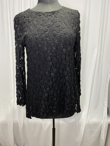 Black Dots Lace Betsy Top