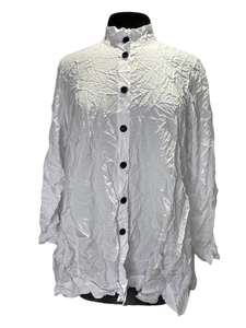 White Crinkle Free Shirt with Pockets