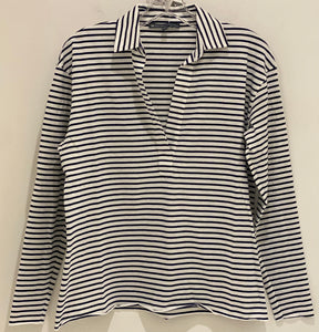 Long Sleeve Striped Polo Shirt