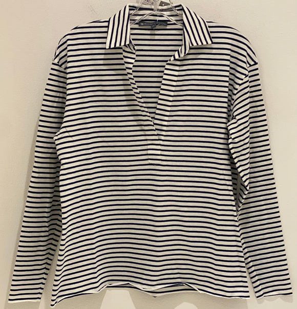 Long Sleeve Striped Polo Shirt