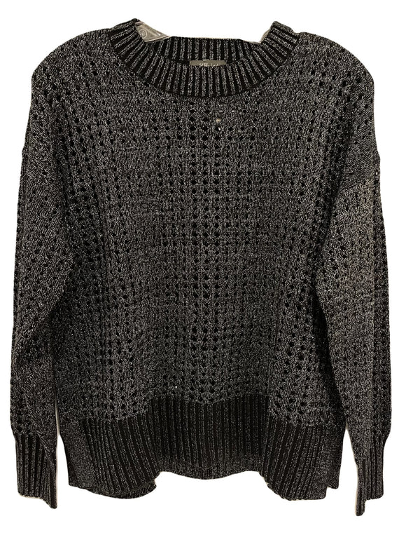 Perforated Sparkle Crew Sweater