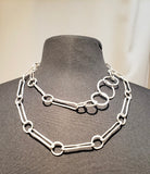 Long Pewter Chain Link Necklace