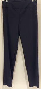 Navy Straight Pant with Back Seams