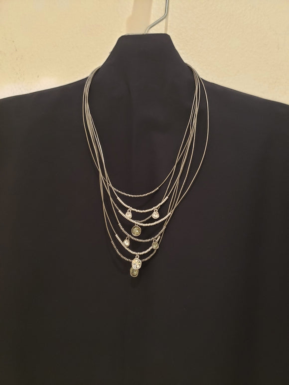 Grey Multi Strand Necklace