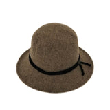 Wool Brim Hat with Tie and Buttons