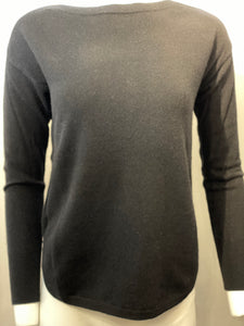 Black Cashmere Boatneck Sweater