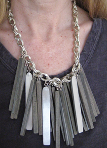 Grey Multi Dangle Chain Necklace