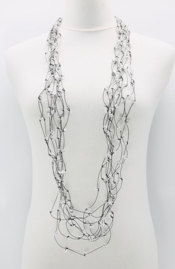 Clear Crystal Knotted Necklace