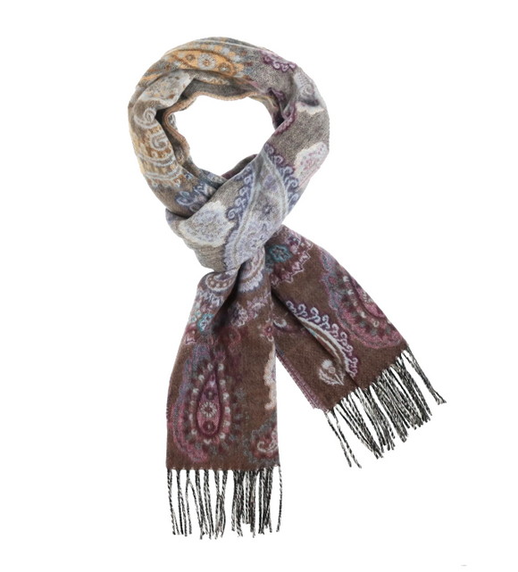 Paisley Ombre Oversized  Grey Scarf