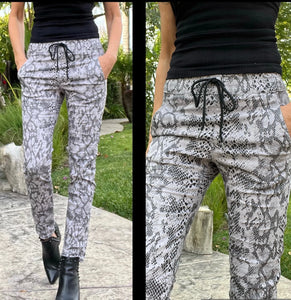 Shely Pant in Ash Python