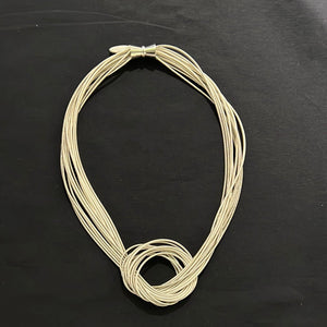 Silver Wire Necklace with Knot