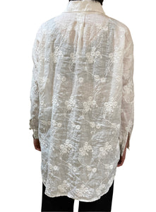 Marella White Embroidered Linen Shirt
