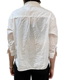 Cropped White Cotton Shirt