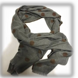 Polka Dots Cashmere Blend Woven Scarf