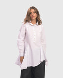 White Cotton Asymmetrical Shirt