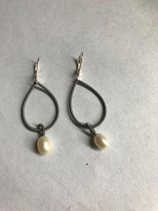 Teardrop Earrings  with Freshwater Pearl