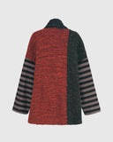 Mixed Pattern Sweater Jacket