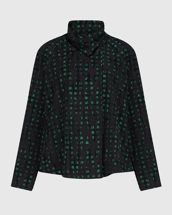 Flocked Check Jacket in Green
